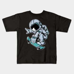 Astronaut Skateboard Jump Kids T-Shirt